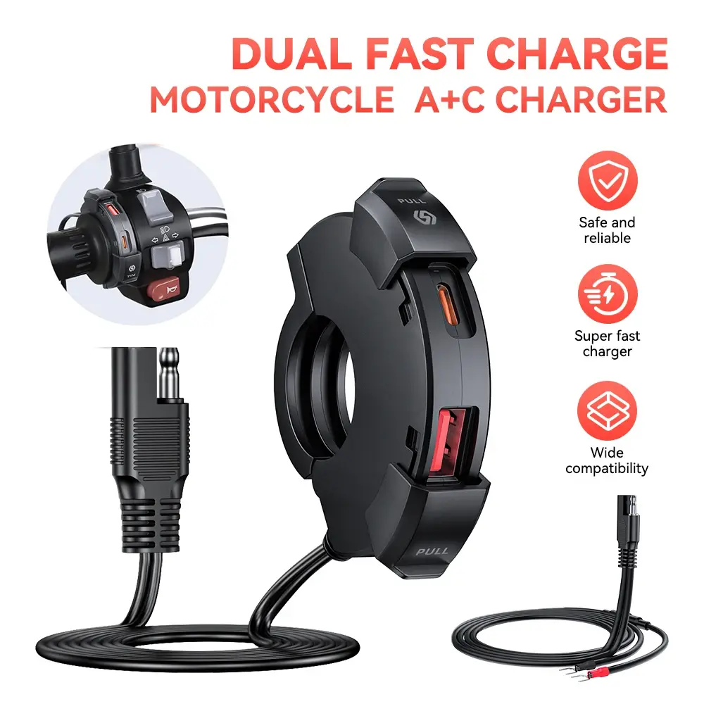 Universal Motorcycle Handlebar Phone Fast Charger - Image 2